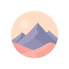 circular mountain landscape vector illustration