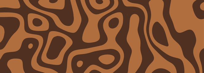 Brown abstract drizzle background with organic wavy lines and fluid shapes. Perfect for packaging, textiles, and digital design projects. Stock vector illustration in abstract style.
