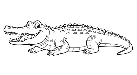 Smiling crocodile cartoon illustration