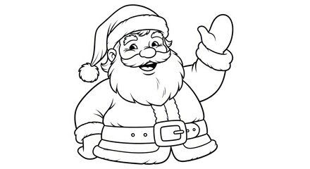Smiling santa claus outline illustration