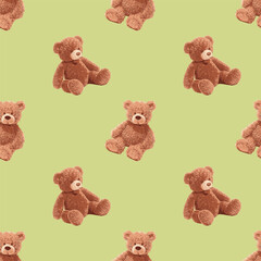Seamless Cute Teddy Bears Pattern 30 October 2025