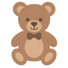 Cute Brown Teddy Bear Toy Illustration
