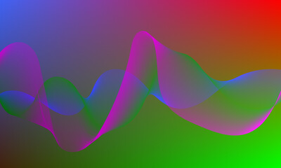 Abstract Wavy Lines with Vibrant Gradient Background