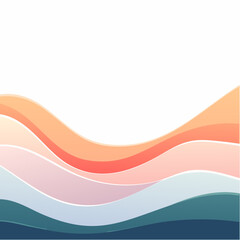 Abstract Wavy Lines with Earthy Tones on White Background.