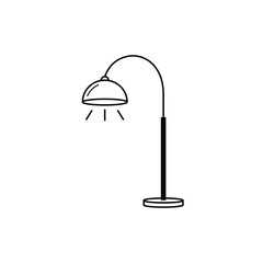 Fototapeta premium Minimalist Line Art Floor Lamp Icon