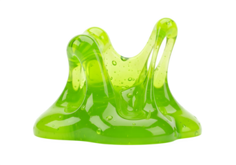 Vivid Neon Green Slime Blob Shape PNG Isolated on Transparent Background. Ooze, Goo, Liquid Texture, and Abstract Graphic Element