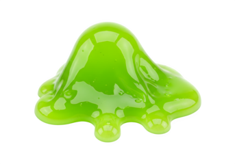 Vivid Neon Green Slime Blob Shape PNG Isolated on Transparent Background. Ooze, Goo, Liquid Texture, and Abstract Graphic Element
