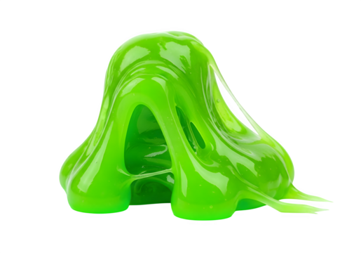 Vivid Neon Green Slime Blob Shape PNG Isolated on Transparent Background. Ooze, Goo, Liquid Texture, and Abstract Graphic Element - Powered by Adobe