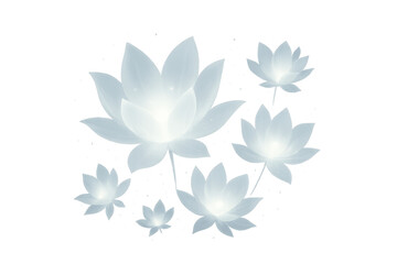 Obraz premium Lotus flowers radiating soft light, showing spiritual purity, tranquility, and wellness concepts, on a transparent background