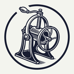 Vintage Manual Coffee Grinder with Crank and Wheel manual grinder vintage grinder