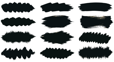 brush strokes set of grunge black paint brush strokes for background design perfect for creating abstract art or adding emphasis to projects.