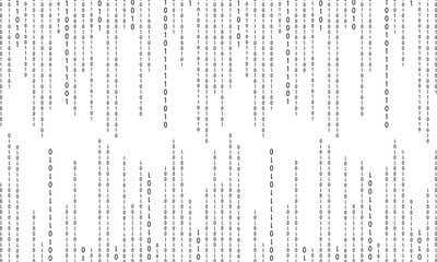 Binary Background. Modern Texture. Data Black and White Backdrop. Vector illustration