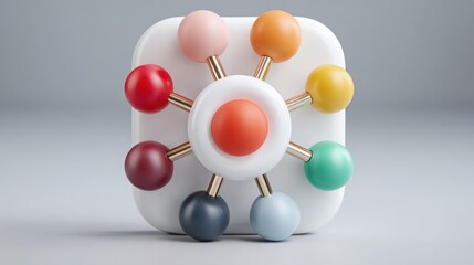 Adaptive ux node icon concept for interface design and user experience with focus on core functionality and adaptation