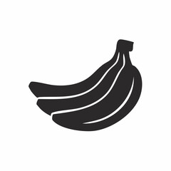 Black Silhouette of a Bunch of Bananas.