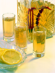 Vodka with pepper and a lemon