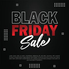 Black friday sale announcement on a black background.