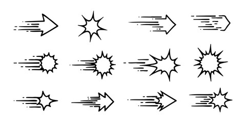 Hand Drawn Motion Lines and Speed Effect Vector Collection