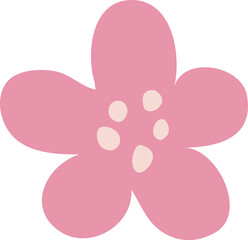 満開のピンク色の花のイラスト