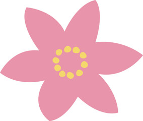 満開のピンク色の花のイラスト