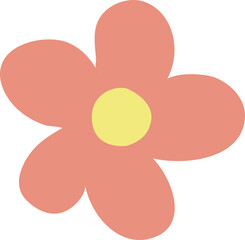 満開の赤い色の花のイラスト