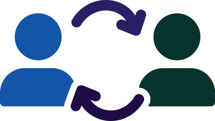 People exchange idea concept graphic vector representation and communication flow