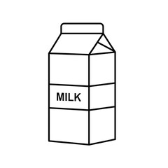 Milk Carton Icon – Dairy Beverage Packaging Vector Illustration