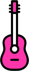 Cute Guitar Icon: Music Cartoon Style