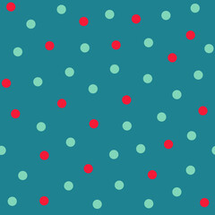 Scattered Polka Dot Pattern in Red and Green