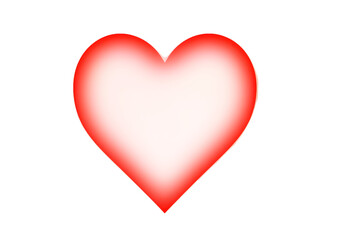 Soft glowing red heart icon on transparent background for Valentine's Day