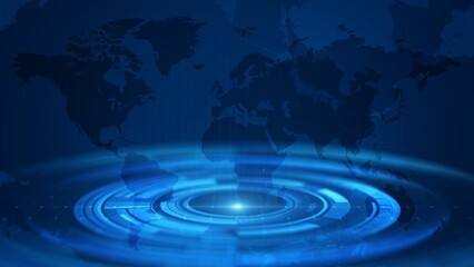 Fototapeta premium Technology Circle Background, The high-tech digital world of the future