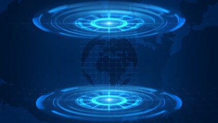 Fototapeta premium Technology Circle Background, The high-tech digital world of the future