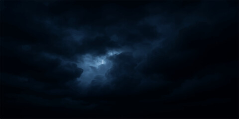 Obraz premium Dramatic summer storm clouds time lapse with lightning in the dark blue sky
