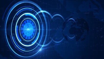 Circular Technological Background, The high-tech digital world of the future