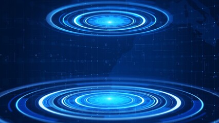Obraz premium Circular Technological Background, The high-tech digital world of the future