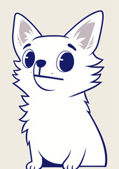 Minimalist Vector Portrait of a Cute Chihuahua Dog
