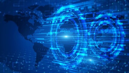 Modern Futuristic Technology Background, Abstract Digital Cyber Network Concept