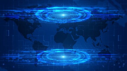 Modern Futuristic Technology Background, Abstract Digital Cyber Network Concept