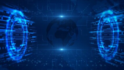 Modern Futuristic Technology Background, Abstract Digital Cyber Network Concept