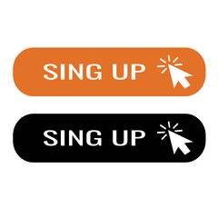  Sing Up Web Button with Cursor Click Icon