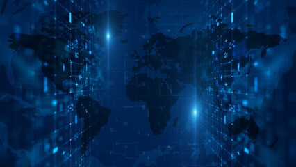 Data Information Technology Background, Abstract Digital Communication Network Concept