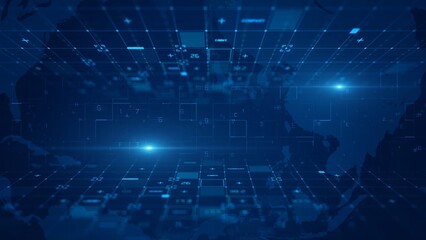 Data Information Technology Background, Abstract Digital Communication Network Concept