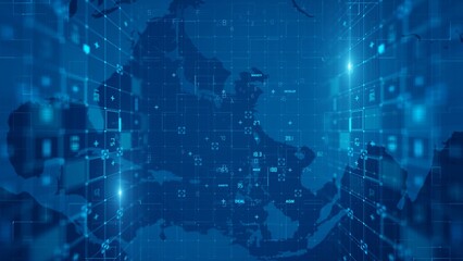 Data Information Technology Background, Abstract Digital Communication Network Concept