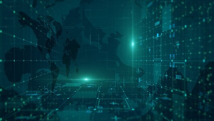 Data Information Technology Background, Abstract Digital Communication Network Concept