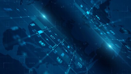 Data Information Technology Background, Abstract Digital Communication Network Concept