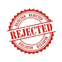 Obraz premium Red rejected stamp with jagged edges isolated on transparent background