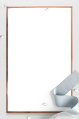 Silver ribbon gold frame png