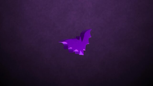 Cinematic 3D Purple Bat Emblem Zoom and Spin &ndash; High-Quality Motion Graphic (9x16 safe)