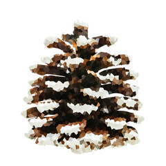 Crystallized style acorn illustration design element