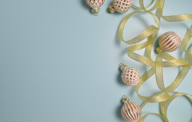 Festive background with glittering Christmas decorations