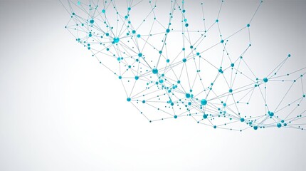 Abstract digital network of connected nodes and lines, science and technology concept